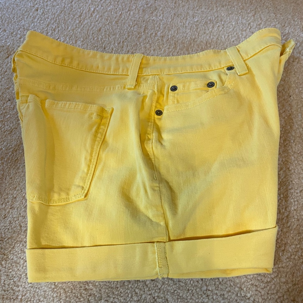 Vineyard Vines Yellow Jean Shorts with Textured Fabric